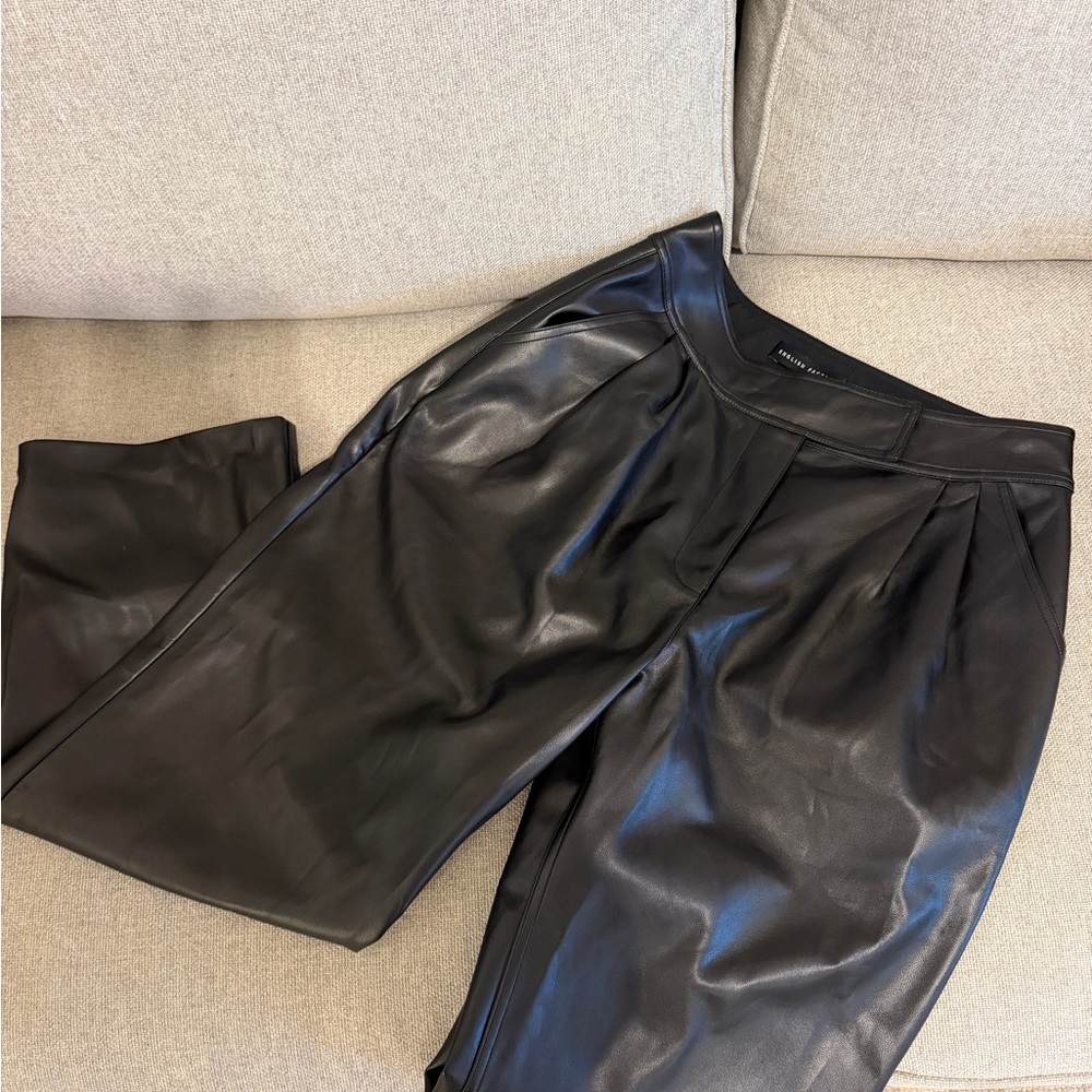 NEW Vici Black Faux Leather Wide-Leg Pants